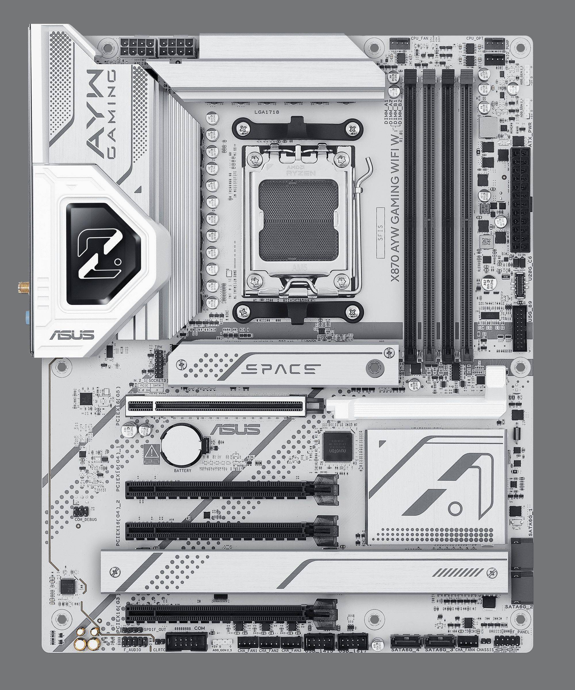 華碩x870 AYW GAMING WIFI W主板震撼上市 太空白設(shè)計(jì)，2099元打造極速新體驗(yàn)